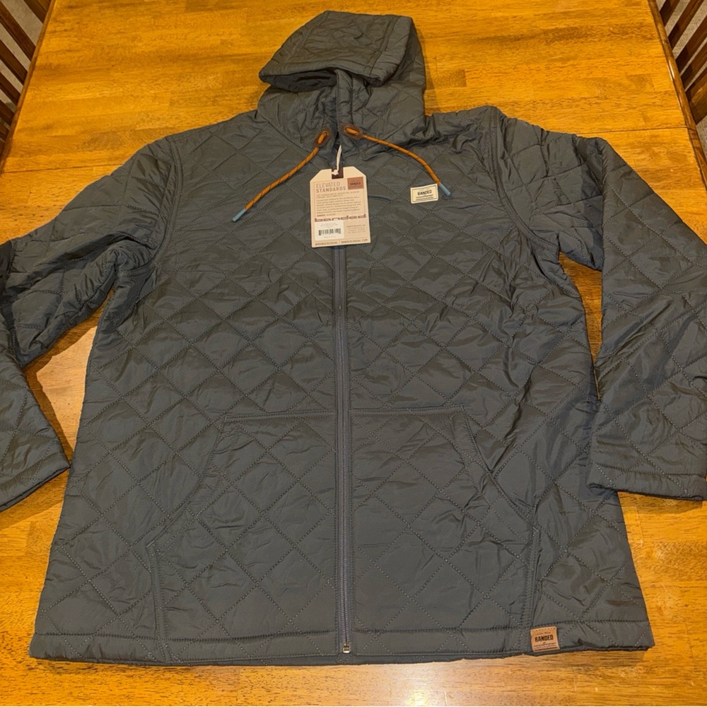 Banded Full-Zip Mid Layer Fleece Mountainside Jacket XL Charcoal New With Tags